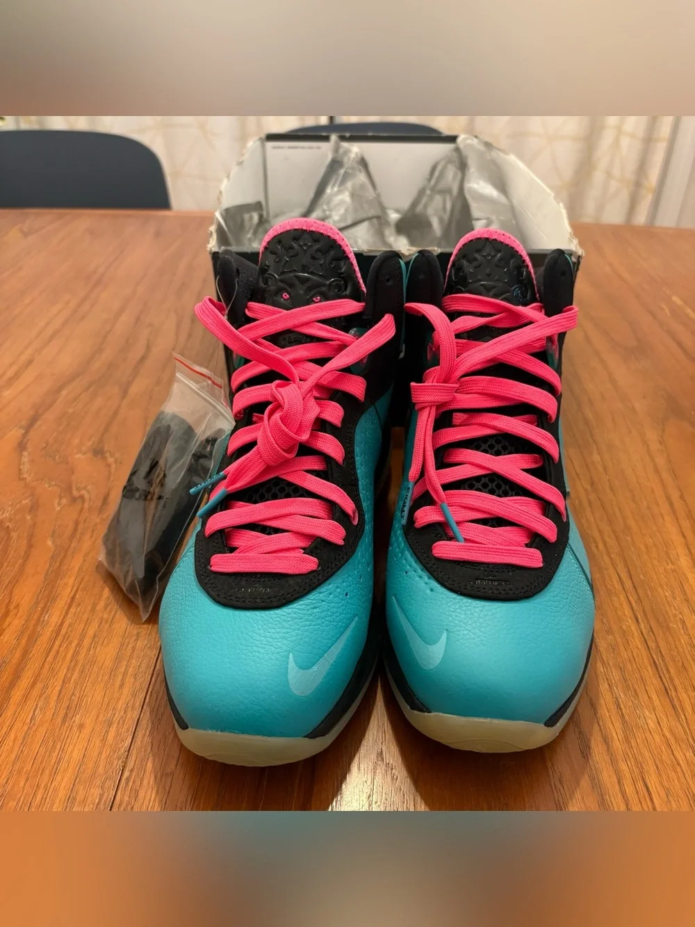 Brand new never worn! Nike LeBron 8 South Beach! Size 8.